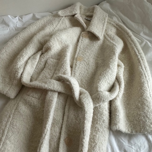 Acne Studios Teddy Coat in Ecru Beige 34 - Picture 3 of 10